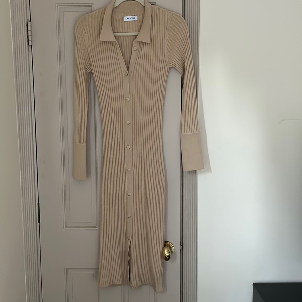 Naadam ribbed cardigan dress